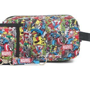 Marvel Superhero Print 3 Piece Wallet Set Toiletry Kit Wallet Key Fob